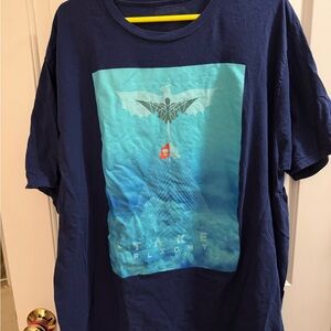 Blue Graphic T-Shirt with Dragon Design